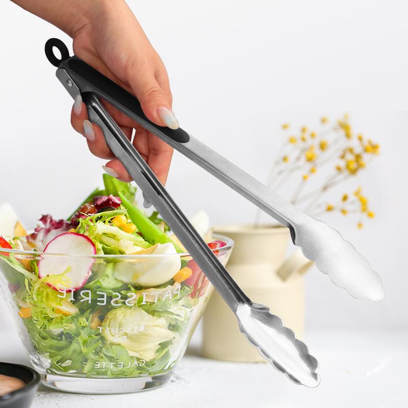 Extra Long Stainless Steel BBQ Tongs Salad Food Clips Bread Pasta Serving Tongs Non-Stick Kitchen Cooking Tools