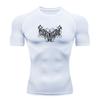 Men's Gothic Deathmetal Graphic Compression Workout T-Shirt, Quick Dry Breathable Athletic Top for Gym Running Training