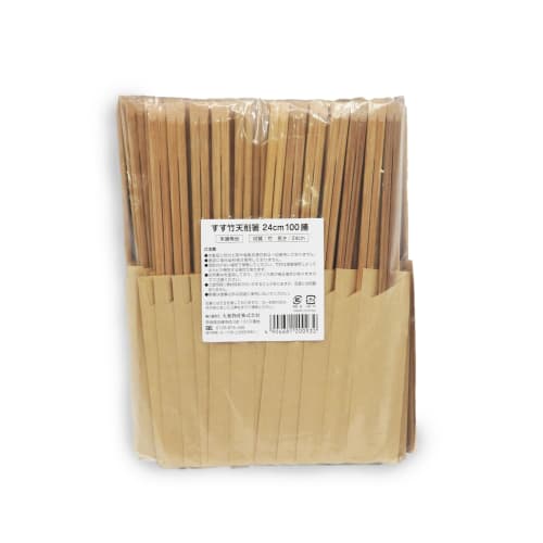 Yamato Bussan Disposable Chopsticks, Unbleached Bamboo Chopsticks, Hakama, 24cm, 100 Pairs, Bag, Commercial Use