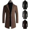 Stylish Men's Slim Trench Coat With Long Single Breasted Design And Lapel Jacket