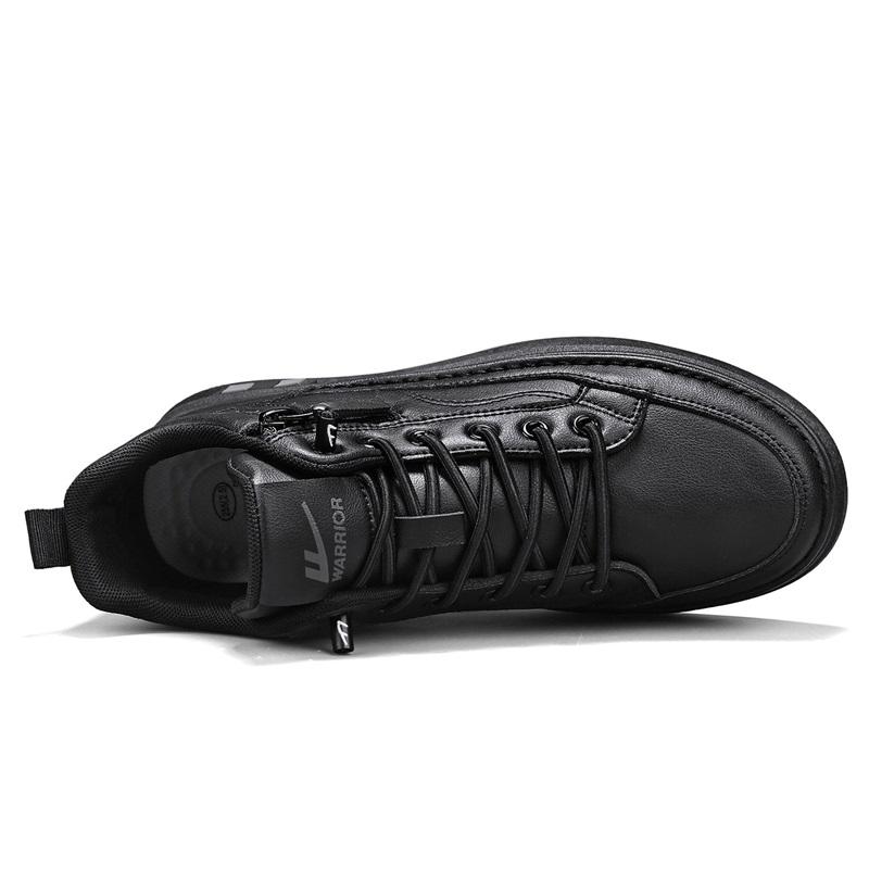 Warrior Thick Sole Trendy Comfortable Versatile Slip Resistant Shock Absorbing Wear Resistant Low Top Skate Shoes Men sneaker Black WXP(WZ)-243801