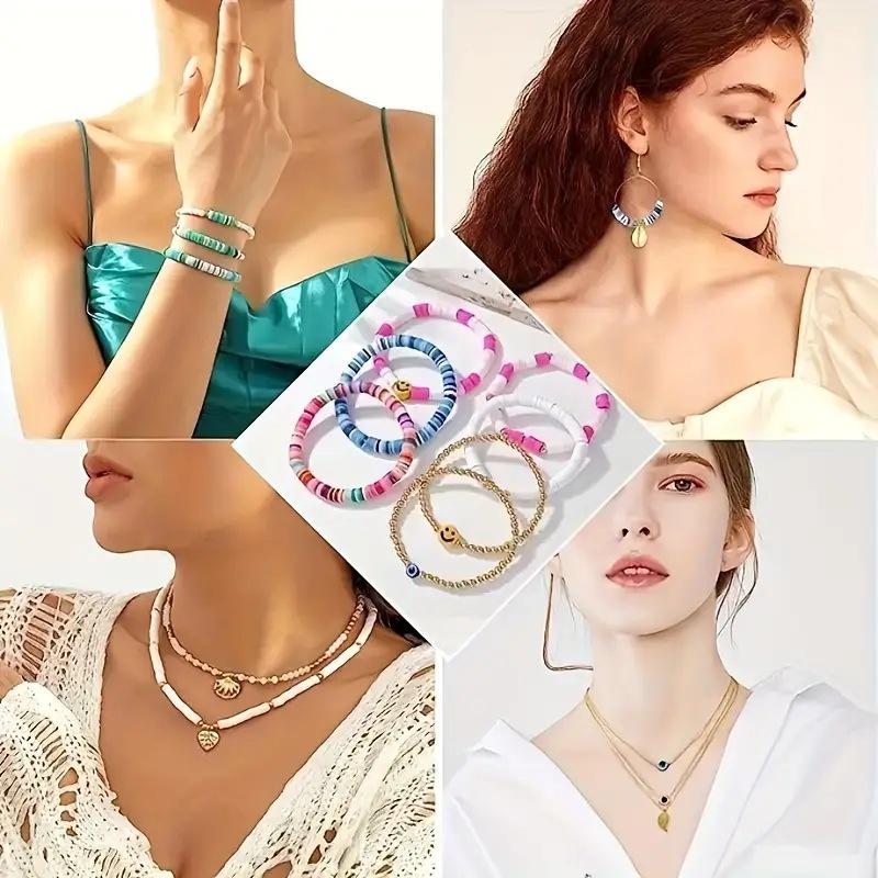 Polymer Clay Bead DIY Bracelet Kit - Beading Materials & Accessories Set