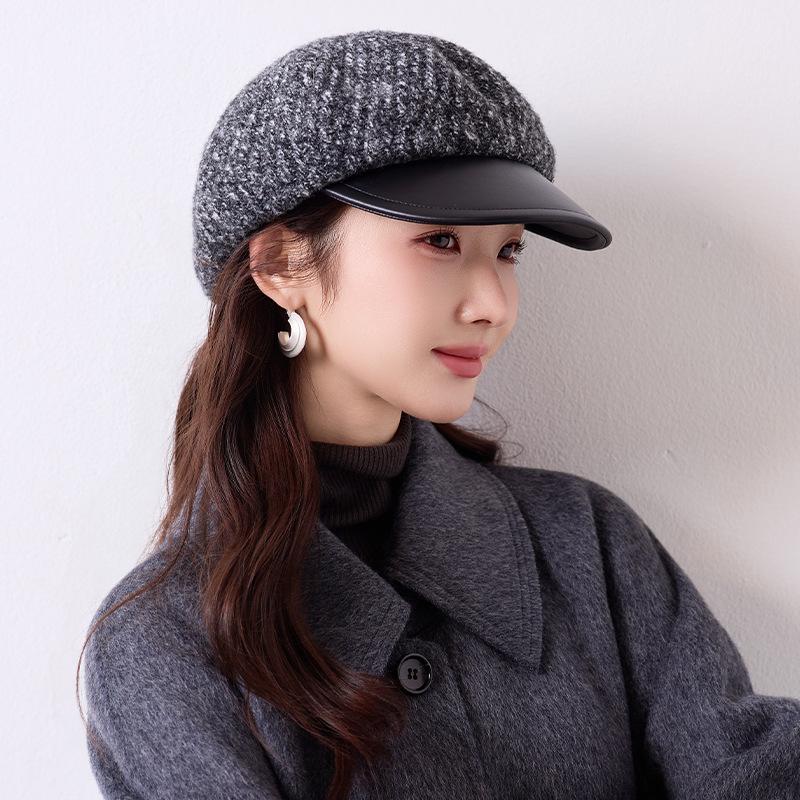 Korean Style Newsboy Cap Autumn Winter Retro Elegant Octagonal Commuter Hat