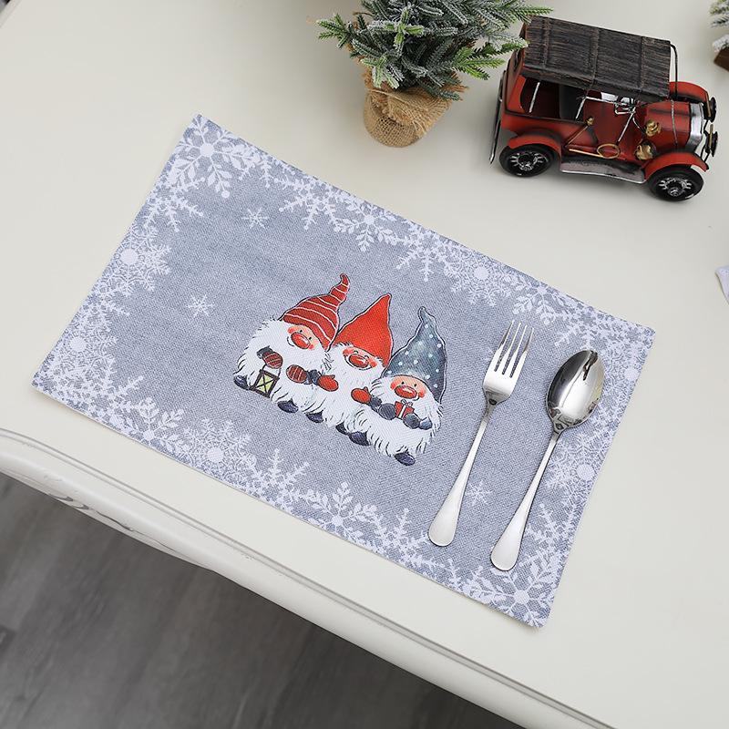 Festive Forest Man Cartoon Placemats: European & American Style Christmas Decorations for Home, Hotel, or Restaurant