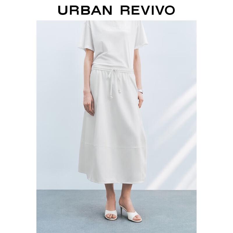 UR 2025 Autumn Women s Beaded Drawstring A-Line Midi Skirt XS