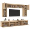 8 Piece TV Wall Unit with LED Lights Sonoma Oak