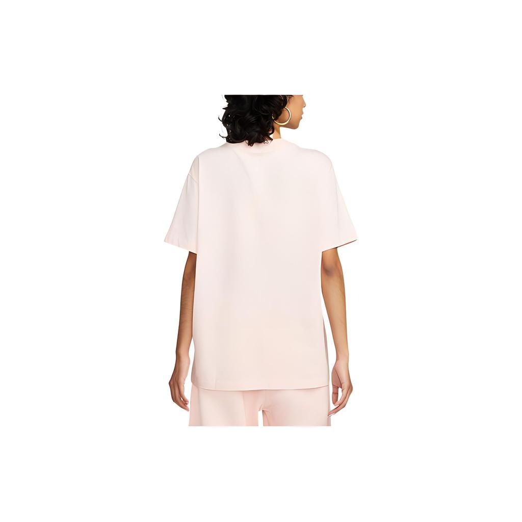Nike Sportswear Essential Logo Solid Color Round Neck Pullover Short Sleeve Drop Shoulder T-Shirt Women T-Shirt Pink DN5698-610