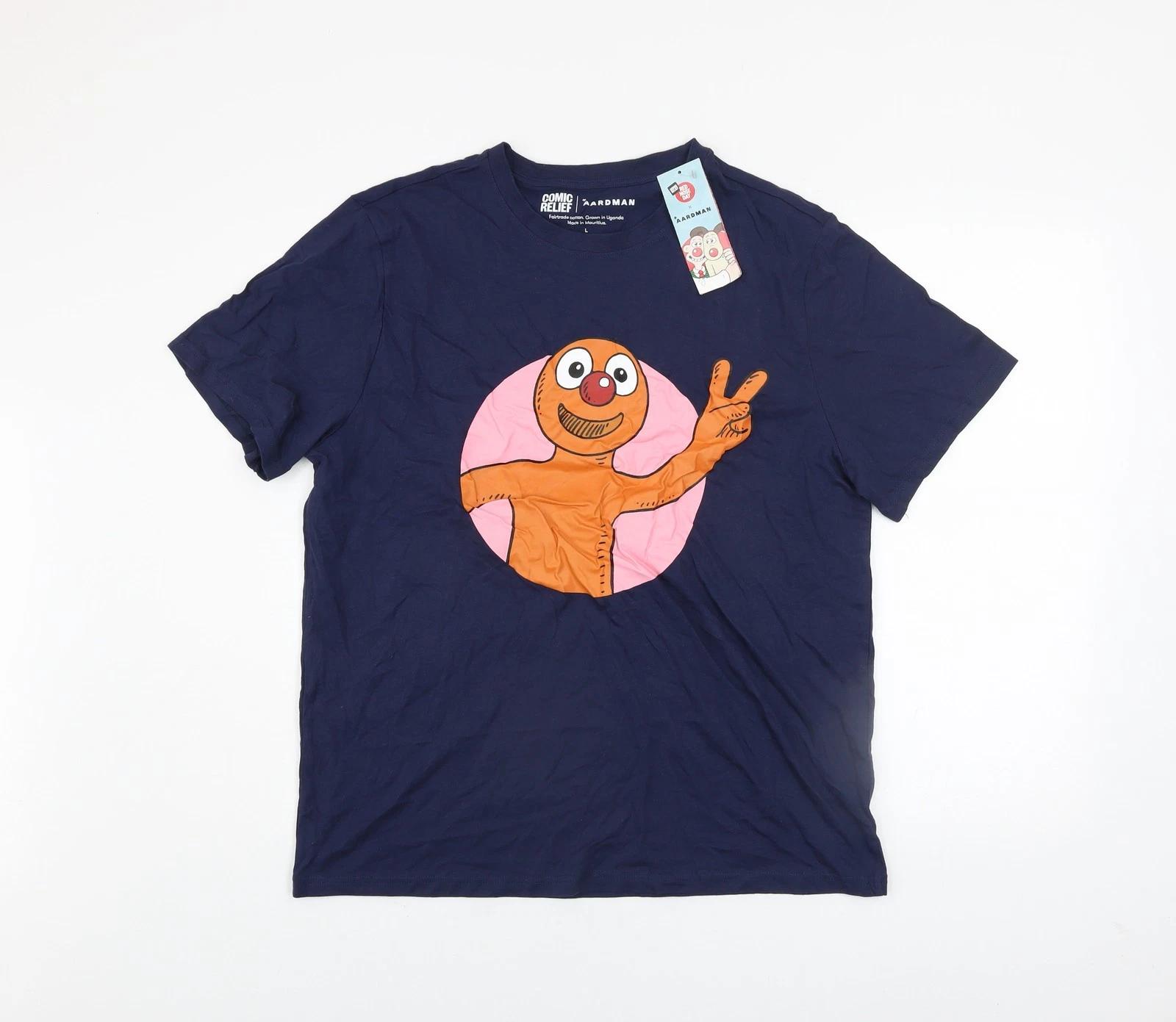 

Comic Relief x Aardman Men’s Blue Morph Graphic T-Shirt L 3XL