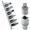 Professional 6 piece oil sump drainplug key set for transmission maintenance with stand steel sizes 8 10 12 14mm 3/8 1/2 inch