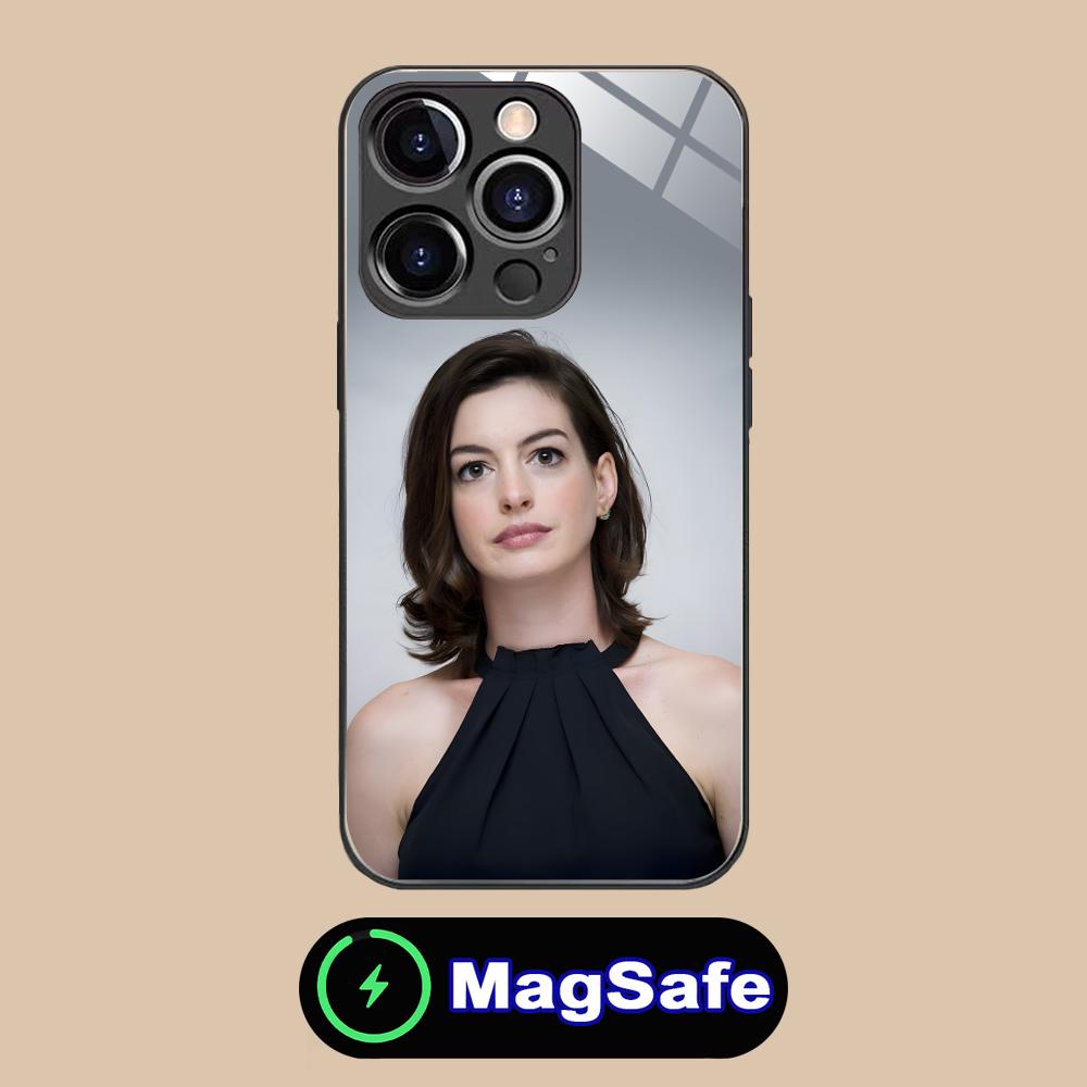 Anne Hathaway Mobile Phone Case for iPhone 17 16 15 14 13 12 11 Air Pro Max Plus Mini MagSafe Glass Colorful Cover Pretty Cover
