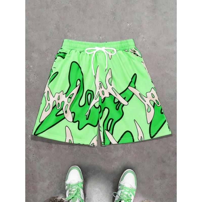 Men's Beach Shorts, Street Graphic 3D Print