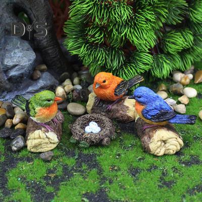Fade-resistant Bird Sculpture Delicate Detail Cute Fairy Garden Bird Figurine