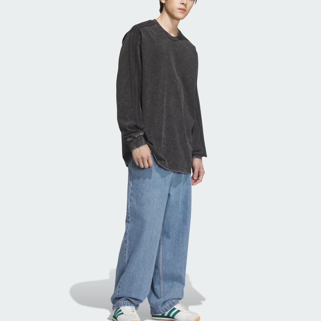 Adidas Originals WASHEDLONG SLEEVE TOP T Shirt Men's Black KA2316-