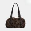 Leopard Print Plush Bag Women's Autumn/winter New Fashion Fuzzy Shoulder Bag