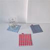 Tassenuntersetzer Drei Farben verfügbar Doppellagiger Stoff Reine Baumwolle Japanischer Stil Gitter