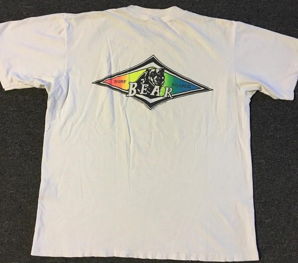 Vintage 80-tal Surf Grafisk T-shirt, Retro Hawaii Blekt Grunge Stil M Unisex T-shirt