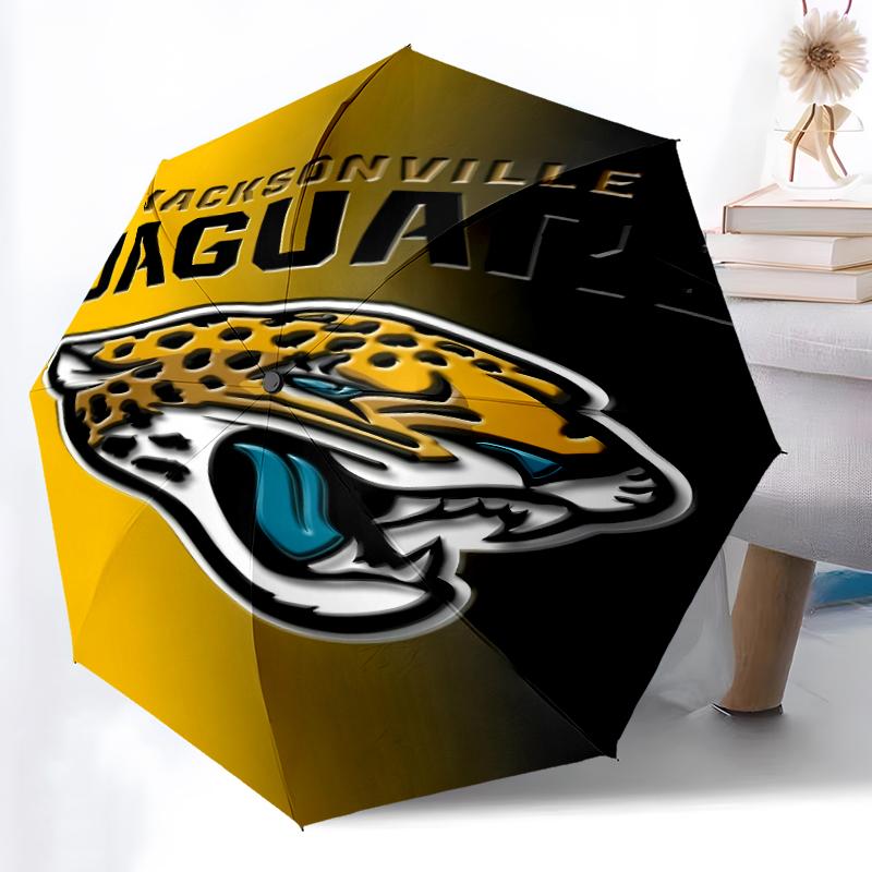 Printed Jacksonville Jaguars logo Folding Umbrella,Outdoor,Leisure,And Travel Umbrella,Durable Umbrella Fabric,Birthday And Holiday Gift