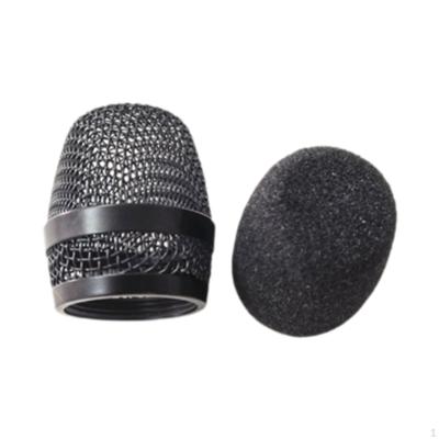 Mesh Mic Grille Head, Microphone Windscreen Replacement with Inner Foam Grille, Ball