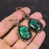 Faceted Zambian Emerald Earring Copper Wire Wrapped Earrings Gemstone Handmade Earrings Unique Copper Jewelry Wedding Gift Wire Wrap Jewelry