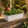 5 Pieces Rectangular Planter with Tray Long-Lasting Trough Drainage