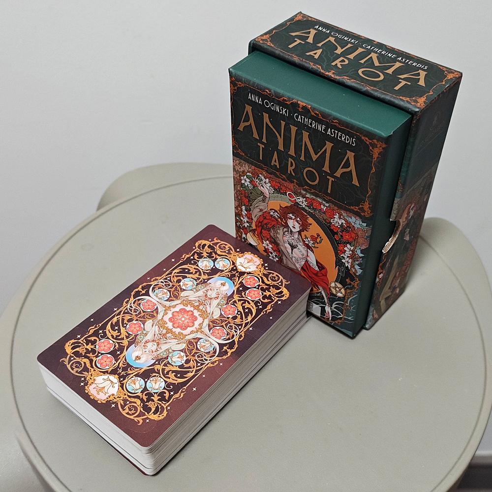 Anima Tarot Deck in Rigid Box 78 Pcs Art Nouveau Tarot Cards 12*7cm Double-embossed with Gorgeous Anime-Style Illustrations