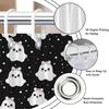 1Pc Cute Ghost Pattern Shower Curtain With Hooks, Polyester Fabric, Machine Washable, Perfect For Bathroom Decor.