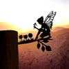 Steel Flower Fairy Stake Outdoor Garden Yard Patio Wall Art Decor