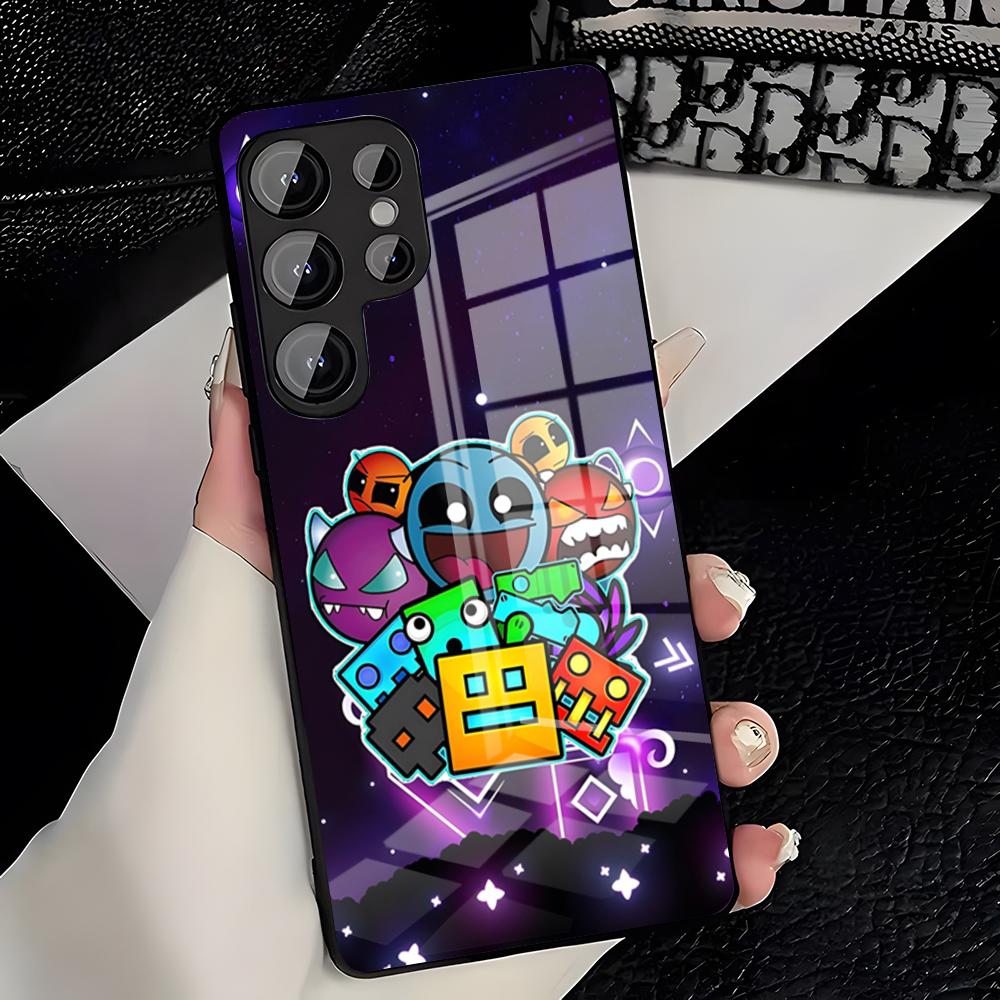 G-Geometry Dash Game Phone Case For Samsung A25 A13 A33 5G A54 A36 A35 A56 A52 A14 Shockproof Glass Cover
