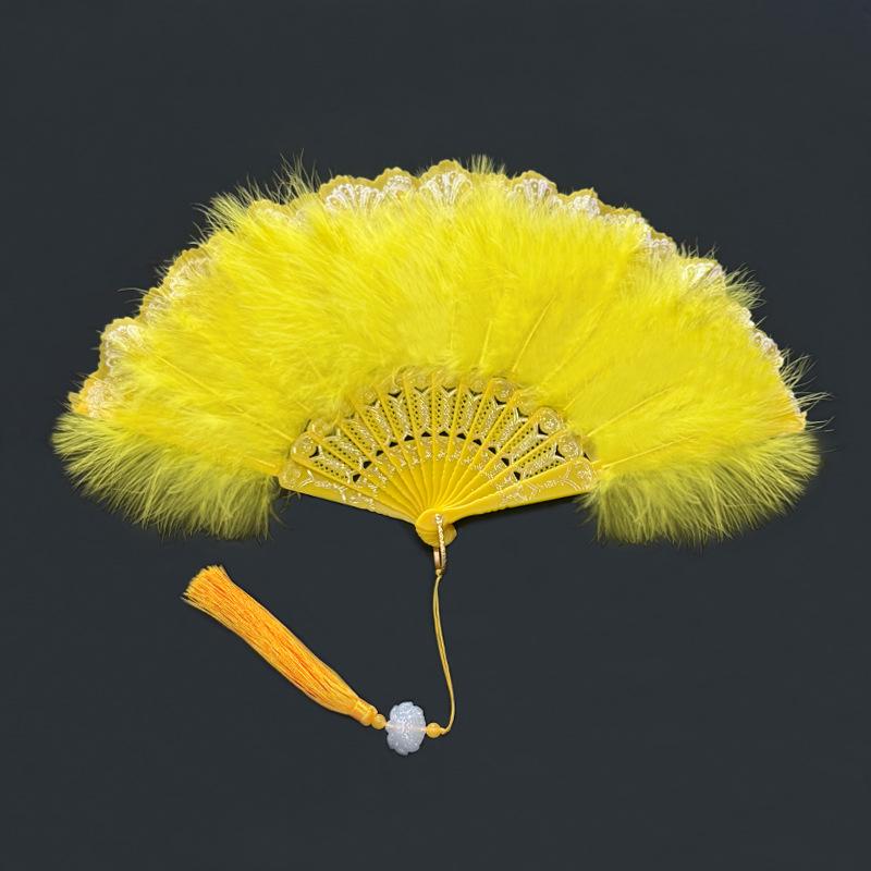 Elegant Feather Fan: Lolita Cheongsam Style for Dance, Wedding, & Photography