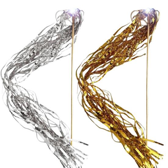 LED Fairy Wand with Tassels Multicolor Lighted Wedding Wands Stick Rain Strips Decorative Party