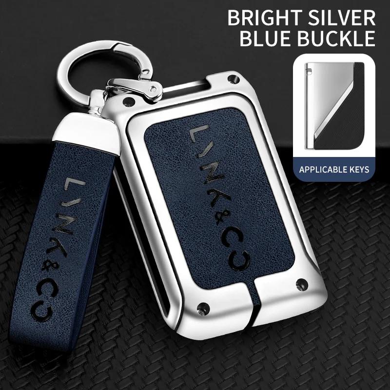Zinc Alloy Car Remote Key Case Cover for Lynk&Co 01Phev 0105 Protection Keychain Keyless Set Bag Shell Interior Accessories