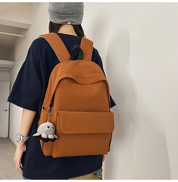 Mochila Leve de Grande Capacidade Unissex para Estudantes: Cor Sólida Simples, Cabe em Laptops, Perfeito para a Faculdade e o Ensino Médio.