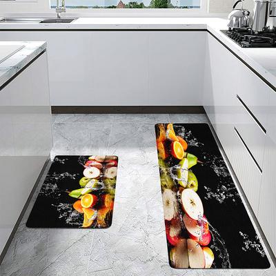 1 pz tappeto da cucina morbido stampato con frutta tappeto da cucina anti-fatica impermeabile antiscivolo set tappeto da corridoio tappeto da comodino tappeto assorbente per cucina