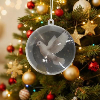Nature's Birds Christmas Plastic Ball Christmas Decoration Pendants Balls for Home Room Party Decor
