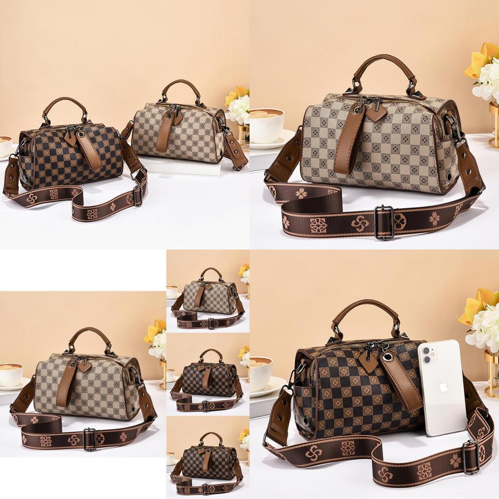 Trendy Elegant Women's Pu Leather Boston Tote Bag With Chain Lock And Multiple Compartments