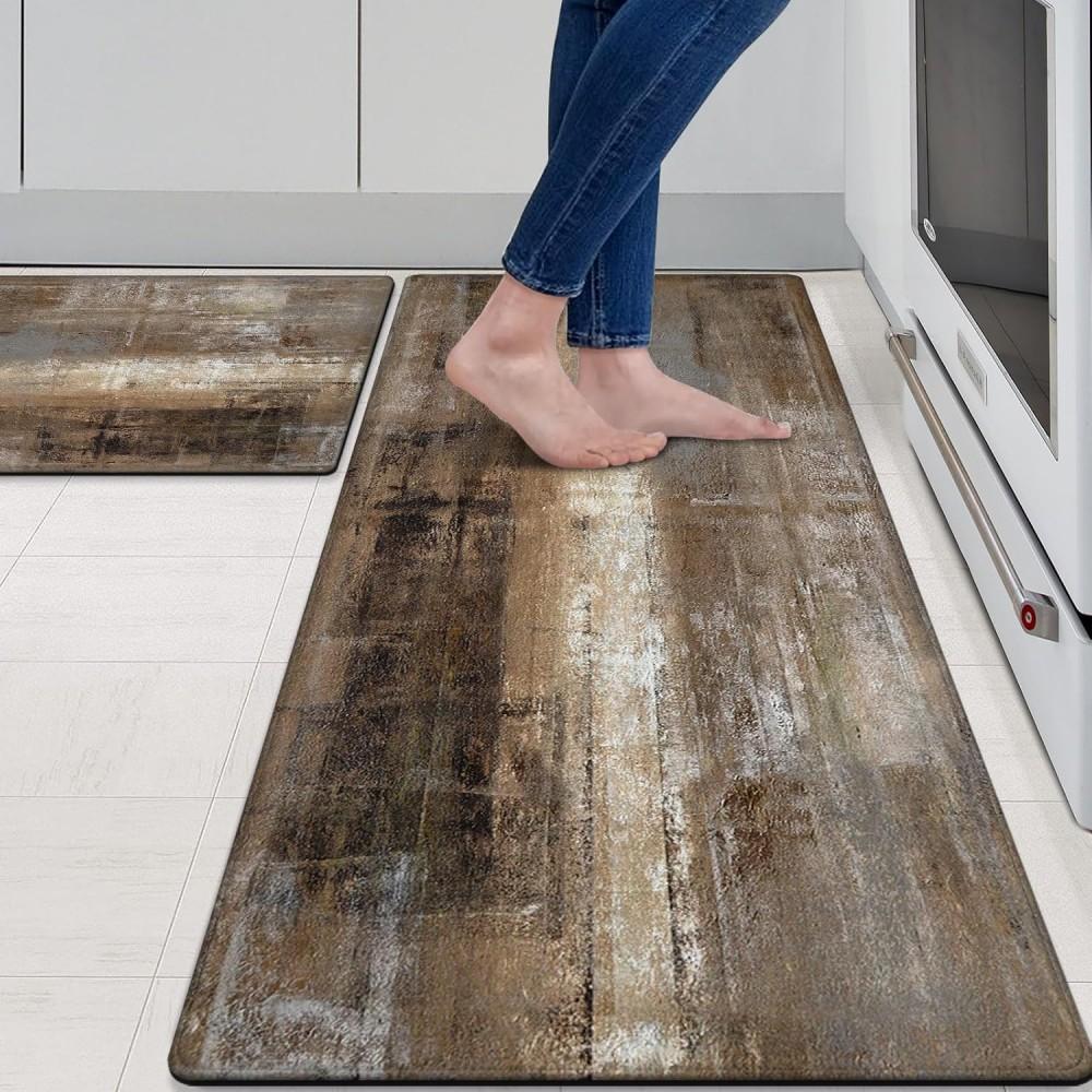 Turquoise Kitchen Mat Cushioned Anti-Fatigue Kitchen Rugs Non Slip Mats and Rugs Kitchen Carpet for Home & Office Floor Mat