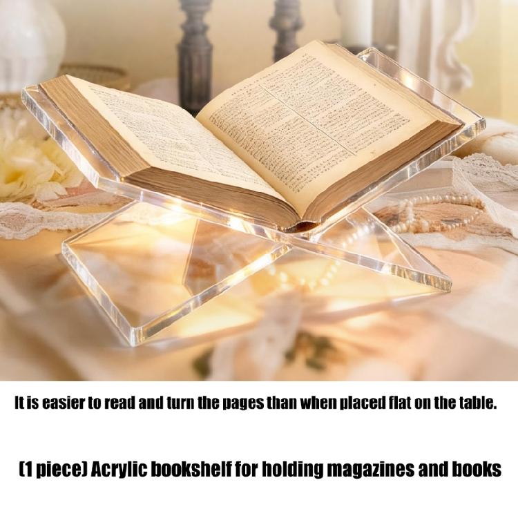 Minimalist Acrylic Book Rest For Desk Or Kitchen Holds Thick Volumes And Magazines Effortlessly
