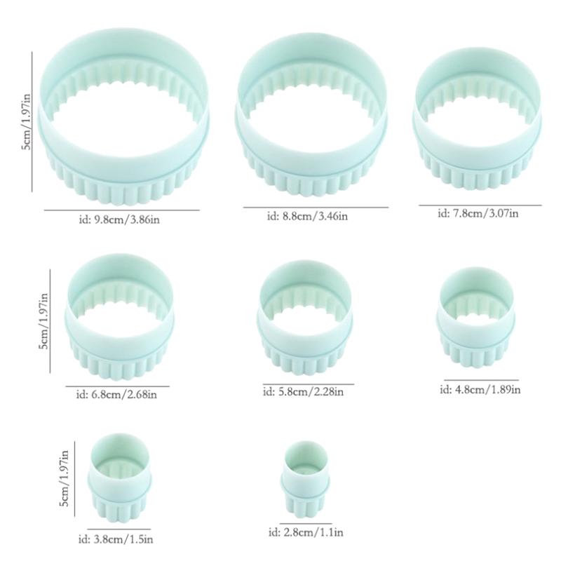 8 sztuk/zestaw okrągłe foremki do ciastek koronka falowa okrągła prasa ręczna forma do ciastek fondant ciasto pierogi narzędzia dekoracyjne artykuły do pieczenia