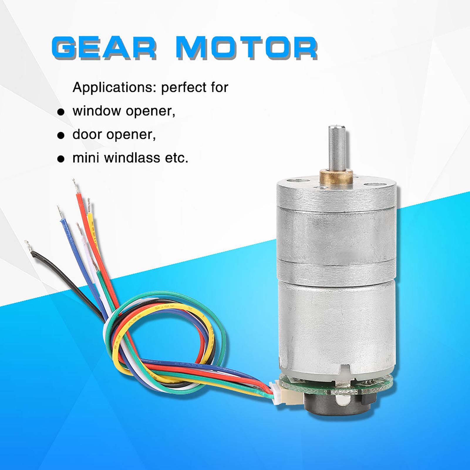 GM25 310 Moteur à Engrenages Encodeur CC Moteur Métallique à Réduction de Vitesse (DC12V 30 tr/min)