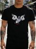 Unisex Crew Neck Short Sleeve Cotton Tee Buff Muscular Pigeon Fitness Cartoon Print Gift For Bird Lover Guy Casual Summer Daily Top
