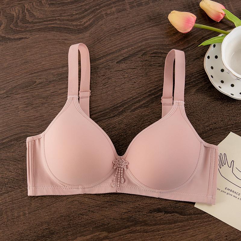 Foreign trade bra export thin no steel ring smooth surface anti-sagging bra comfortable middle-aged and elderly bra