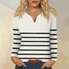 Women's Fashion Casual Printed V-neck Long Sleeve Button Up T-shirt Top