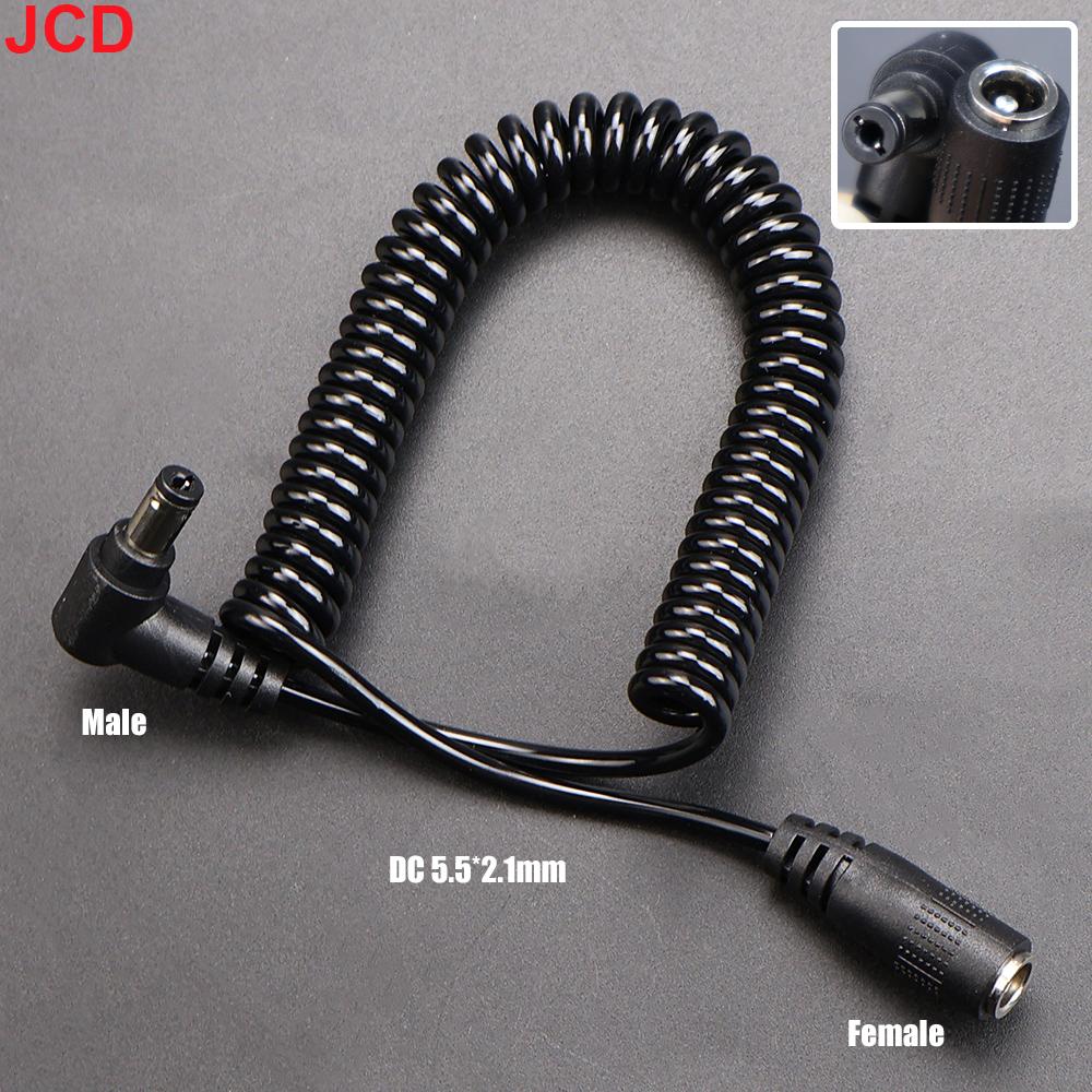 JCD 1 Stück DC 5,5 mm x 2,1 mm Stecker auf Buchse Strom-Spiralkabel DC 5,5 x 2,5 mm Verlängerungs-Federkabel für LED-Streifen CCTV