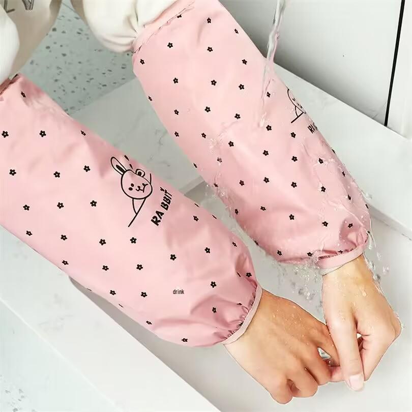 Women's Waterproof Long Kitchen Sleeves - Anti-Stain Housework Oversleeves for Autumn/Winter
