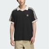Adidas Originals Logo American College Style Striped Short Sleeve Polo Shirt Men Polo Shirts Black JV9266