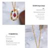 Natural Agate & Czech Diamond Pendant Necklace, 18K Gold Titanium Steel Versatile Collarbone Chain Jewelry