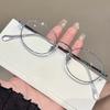 Fashion Small Oval Glasses Women Girls Gold Silver Metal Elliptical Frame Eyeglasses Y2K Vintage Anti Blue Light Reading Eyewear