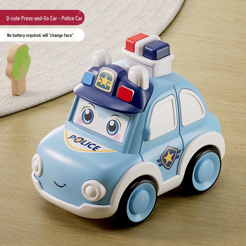 2024 Q-Meng Kids' Press-and-Go Cartoon Slide Cars - Ambulance & Police, Drop-Resistant, Educational Toys