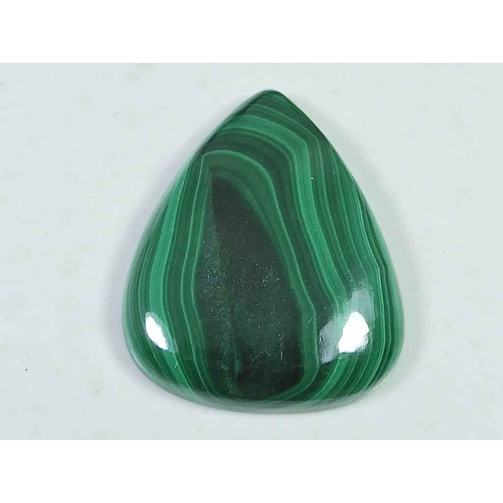 69Cts. Natural Green Malachite Pear Cabochon Loose Gemstone 28X35X06 MM SK-2037