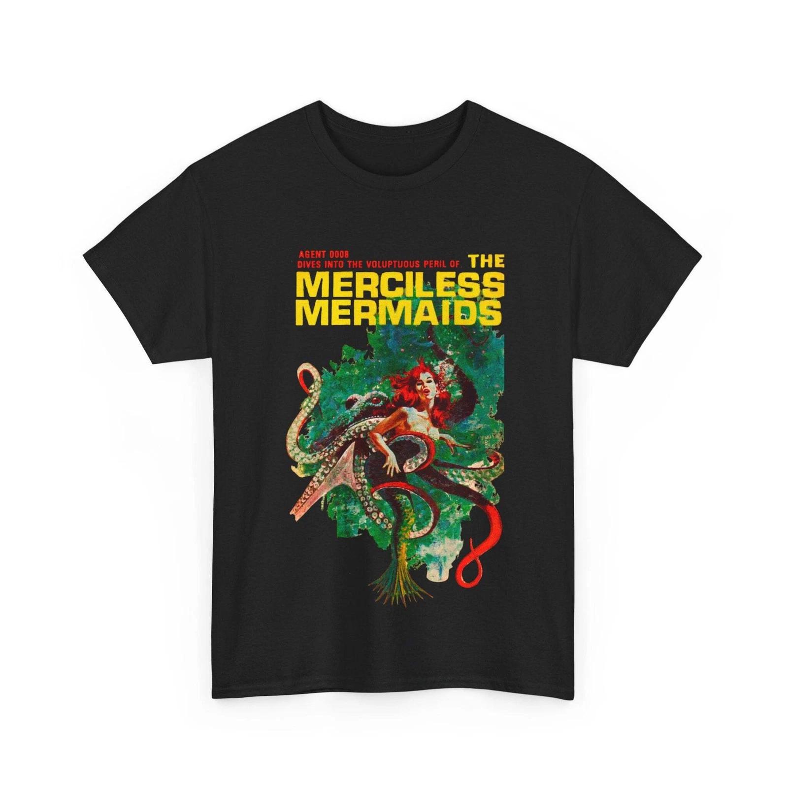 Merciless Mermaids T-shirt Cult Film Tee Retro Vintage Mermaid Adventure Danger 4XL
